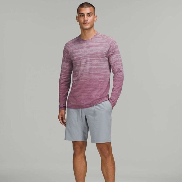 Lululemon Metal Vent NWT Tech Long Sleeve Shirt 2.0 Static Storm Stripe Plum M - Picture 2 of 8